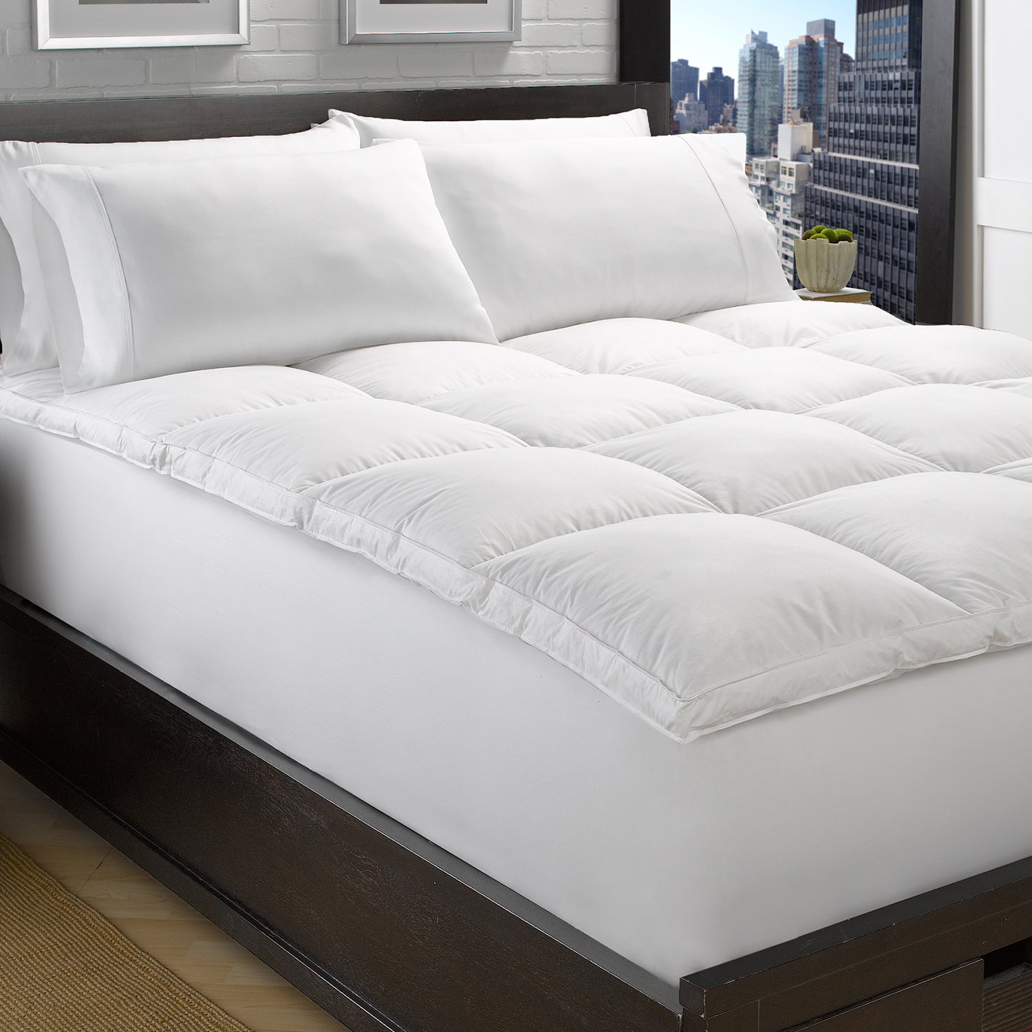 Luxury White Down Plush Featherbed Mattress Topper