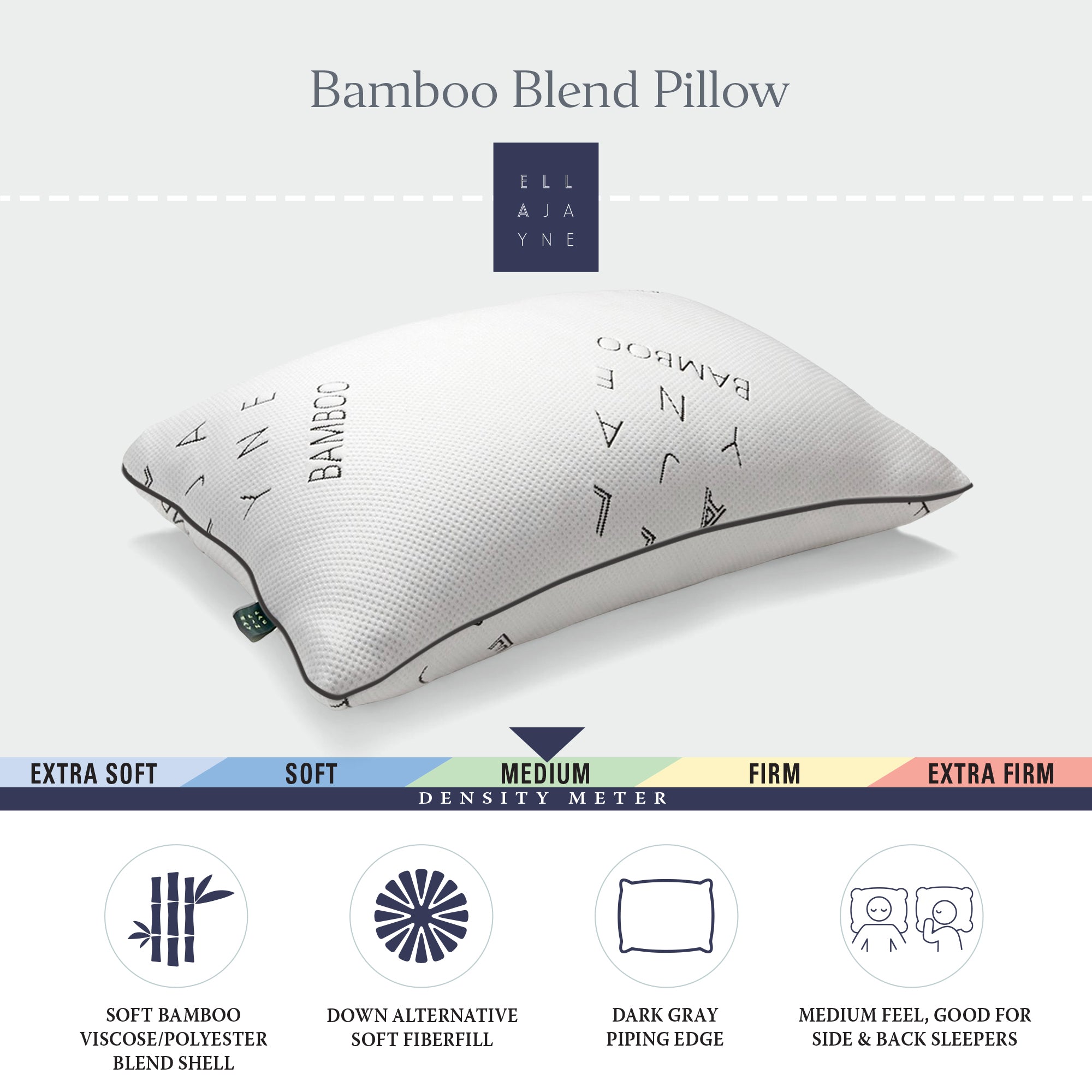 Ella Jayne Bamboo Pillow – Medium Support for All Sleep Positions