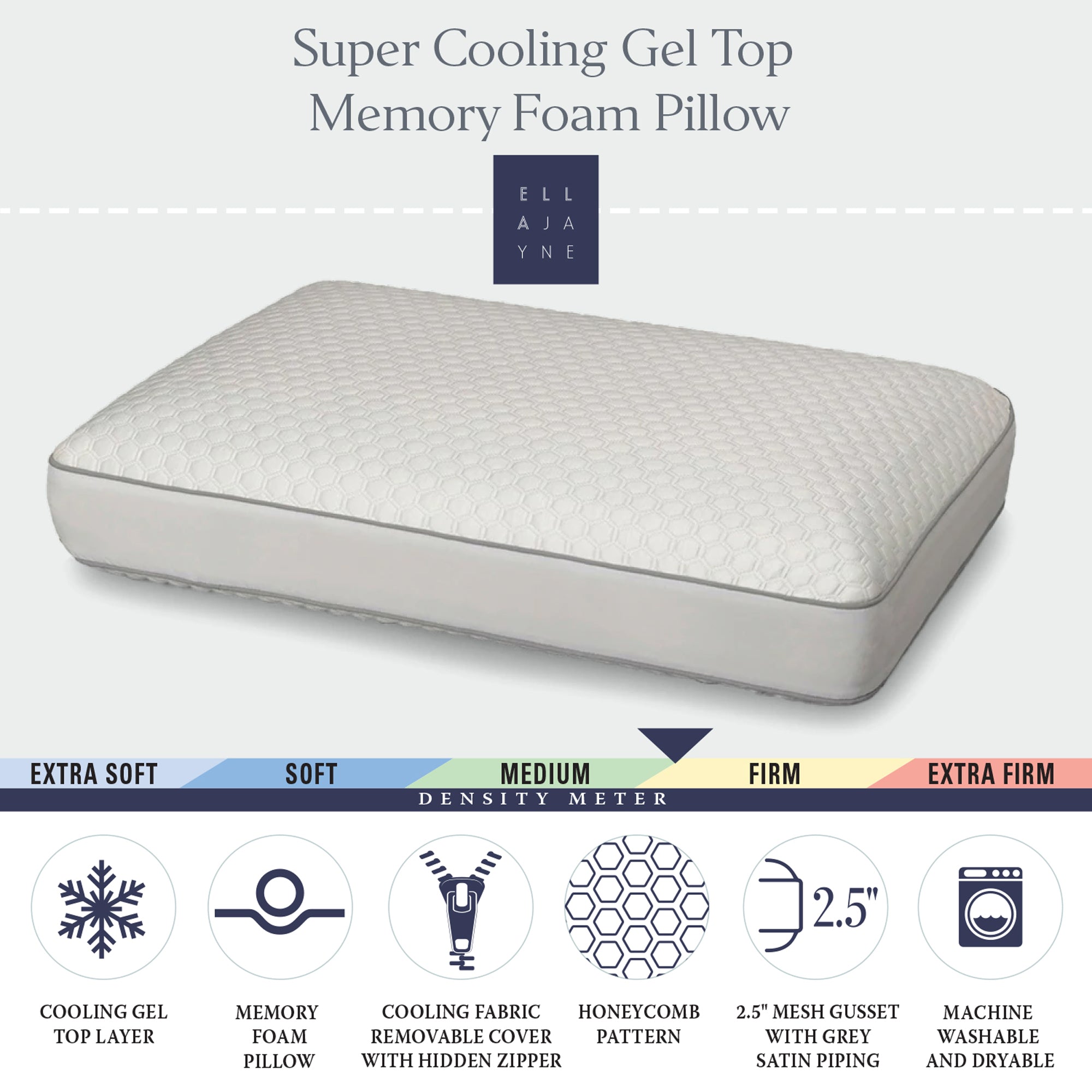 Super Cooling Gel Top Memory Foam Pillow