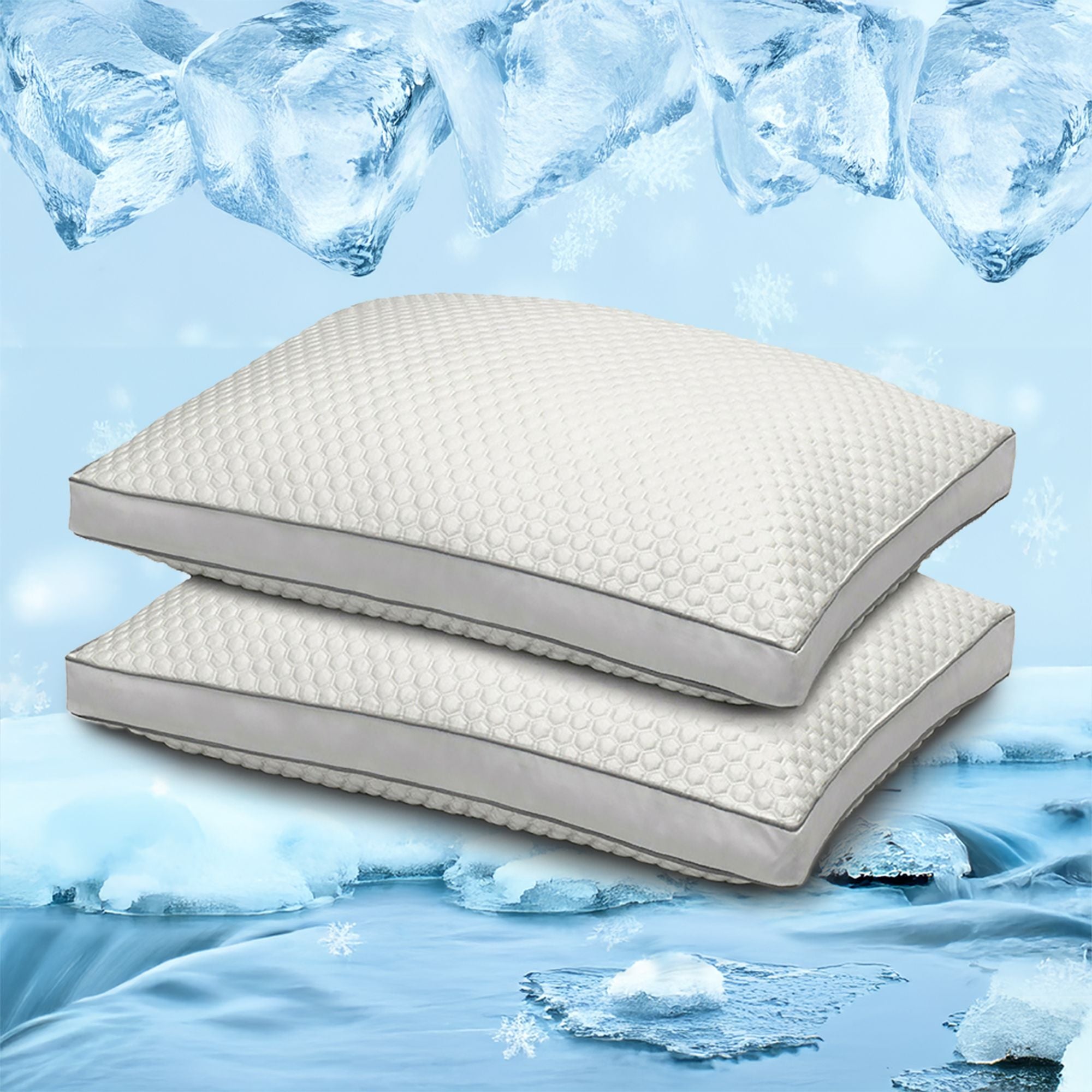 Arctic Chill Super Cooling Gel Fiber Pillow - Set of 2