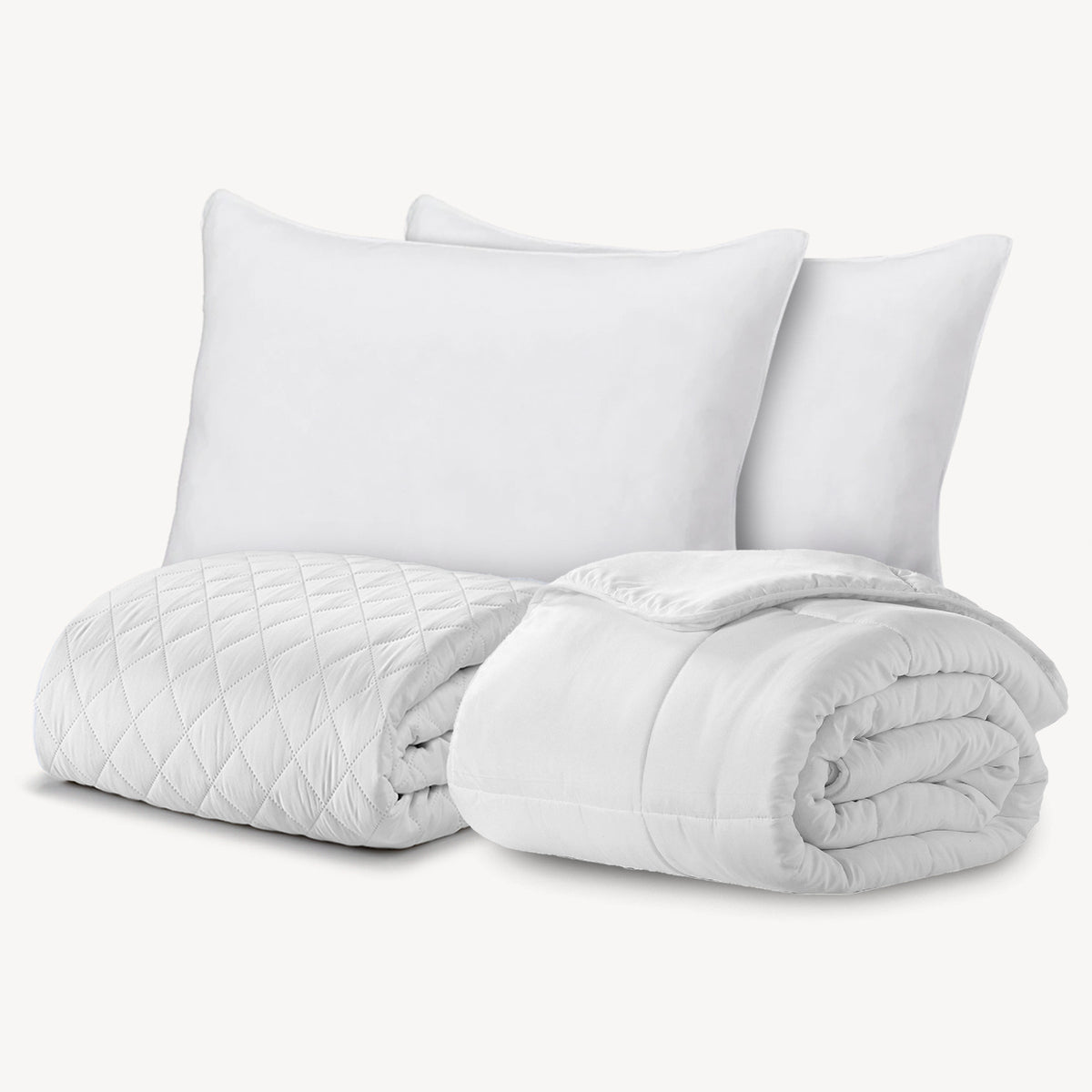 BTC Bed Bundle Overstuffed Pillow, Quilted Mattress Protector and Do Ella Jayne Team