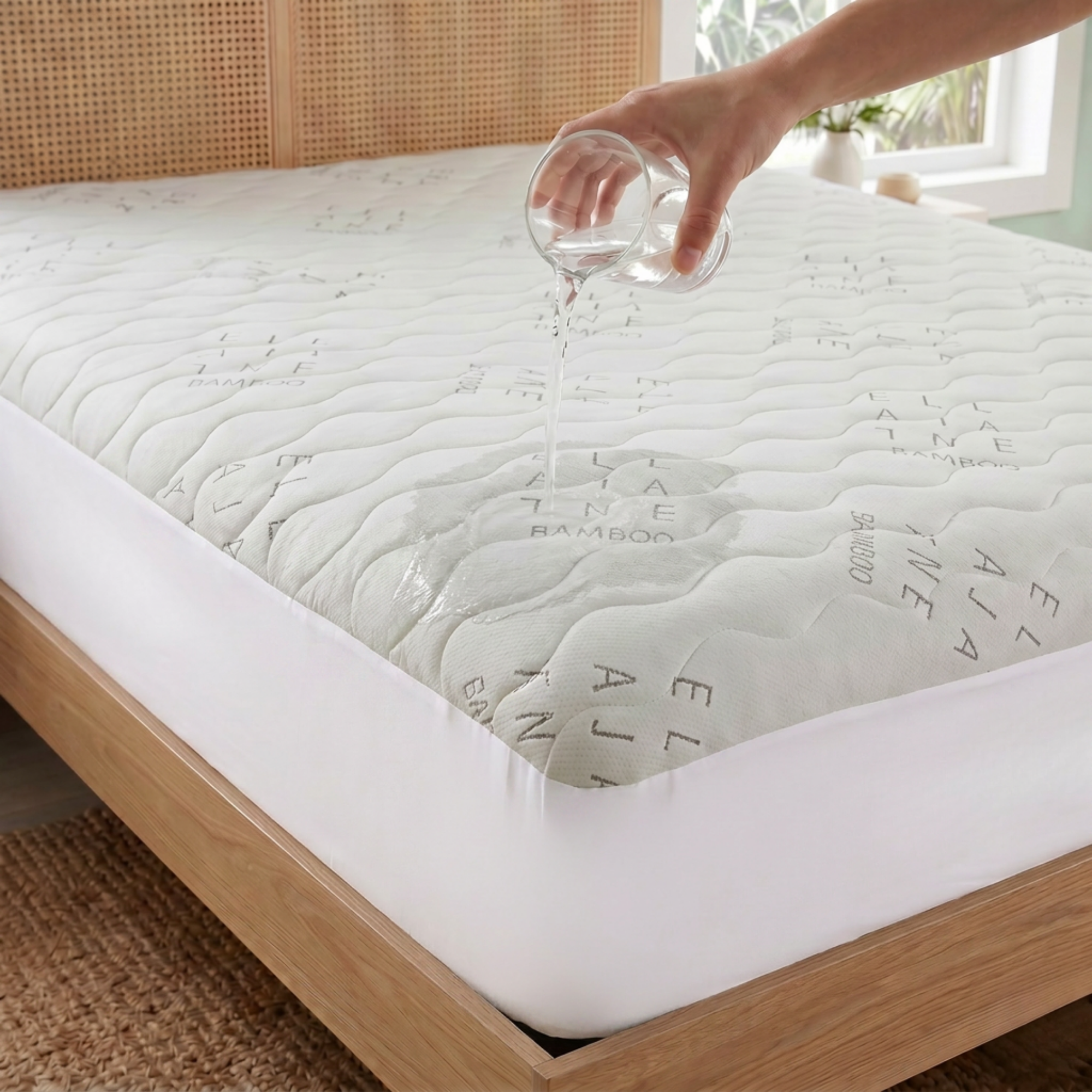 Allergy-Free Bamboo Mattress Protector with Waterproof Lining Protection