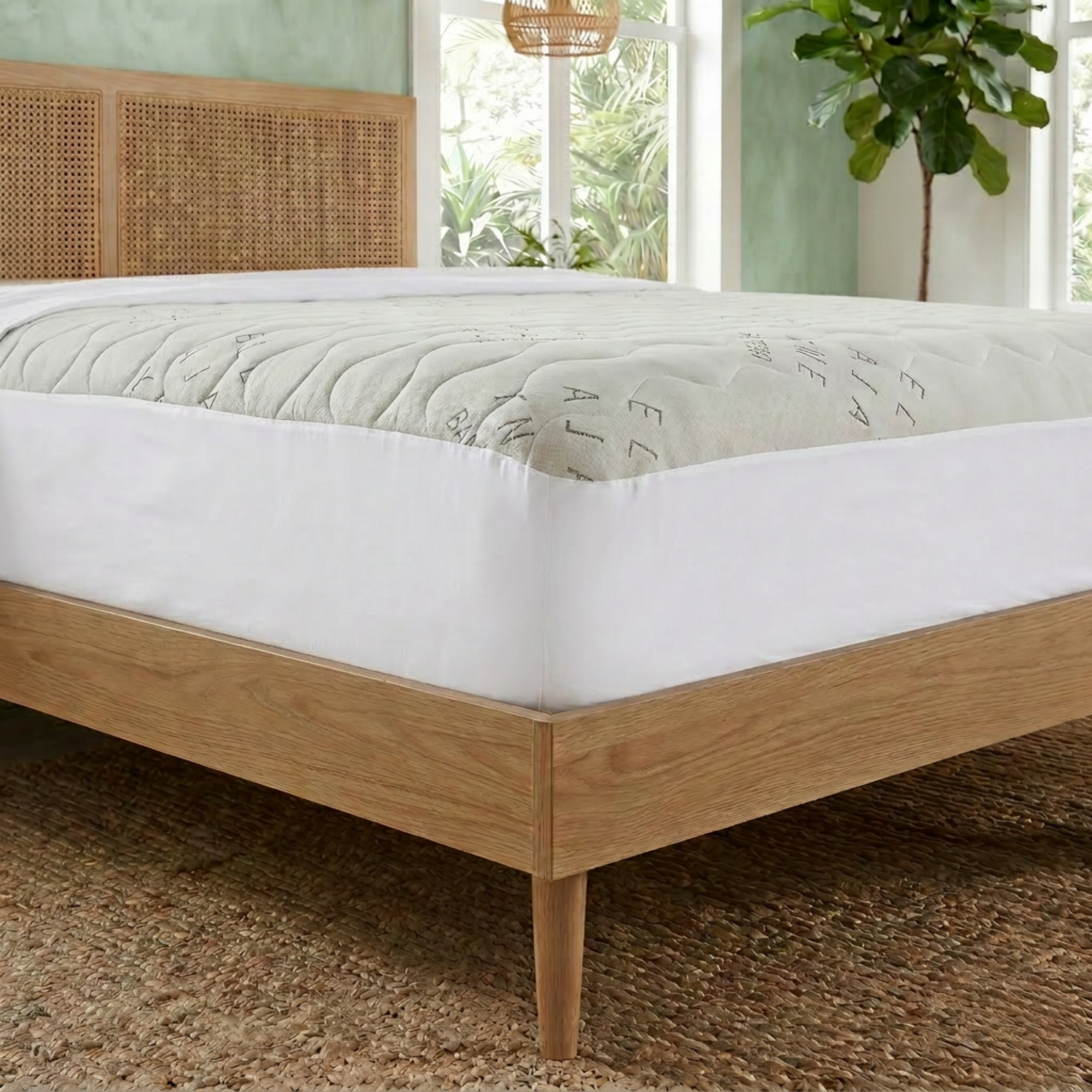 Allergy-Free Bamboo Mattress Protector with Waterproof Lining Protection