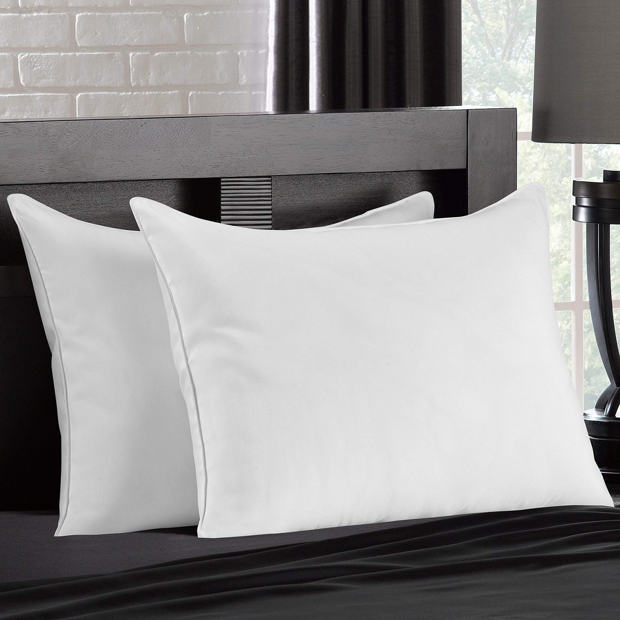 Signature Plush Allergy Resistant Down Like Fiber Pillow Medium - Set of Two
