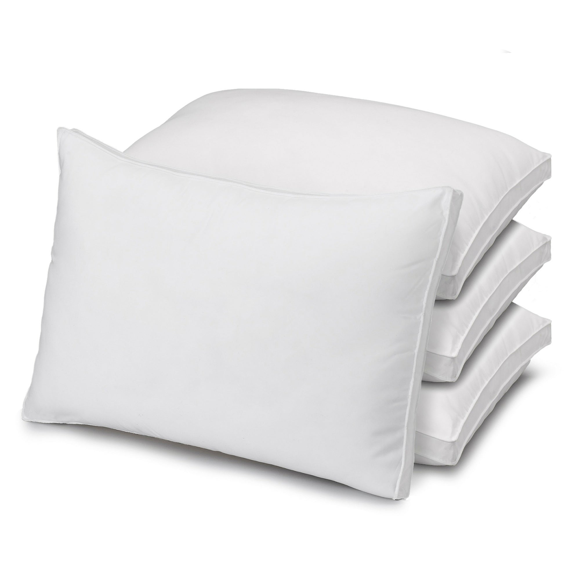 Luxury Plush Allergy Resistant Medium Down Like Fiber Filled Pillow - Set of Four