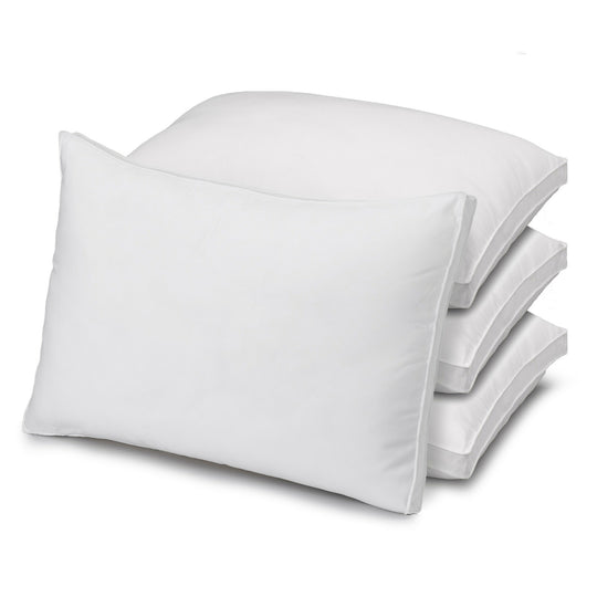 Luxury Plush Allergy Resistant Medium Down Like Fiber Filled Pillow - Set of Four
