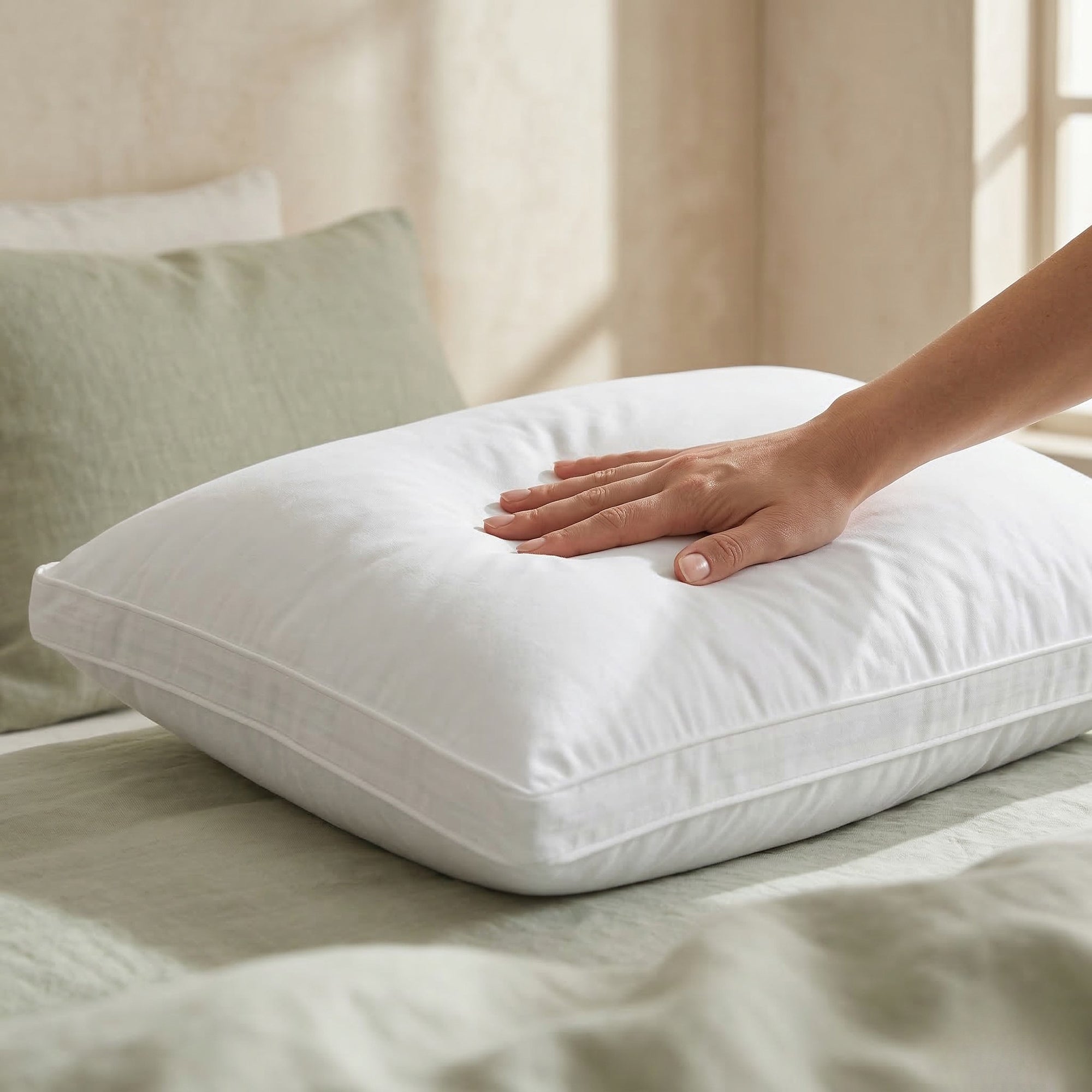 Plush and Supportive Gusseted Microfiber Pillow for All Sleep Positions - Set of 4 Pillows