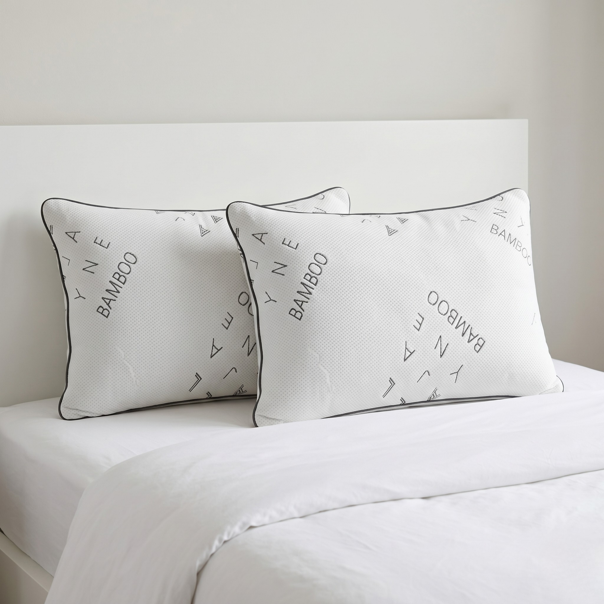 Bamboo-Breeze Breathable Down Alternative Pillow with AeroKnit™ Technology - Set of 2