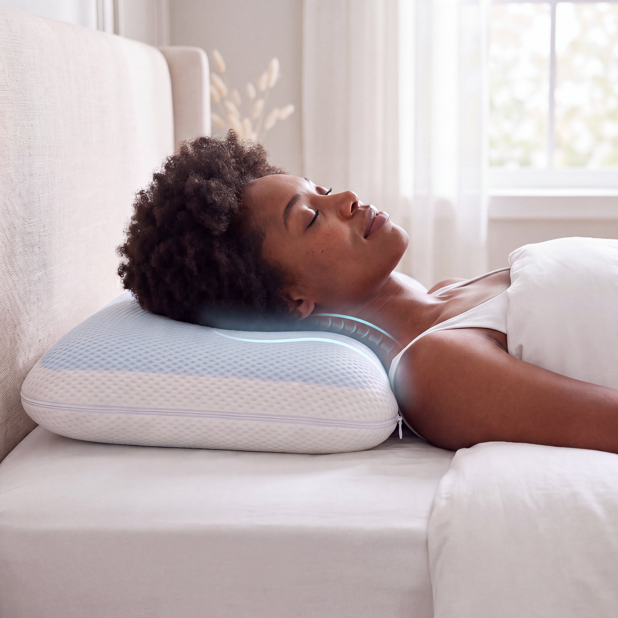 Ella Jayne Adaptive Cooling Memory Foam Pillow, Pressure-Relieving Comfort with Cooling Gel