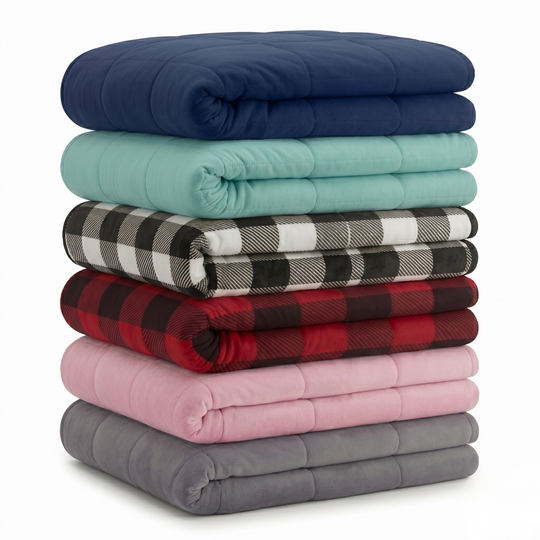CalmCore ™ Dual - Sided Weighted Blanket – Gentle Pressure for Deep Calm Relief (12/15/20 lb)