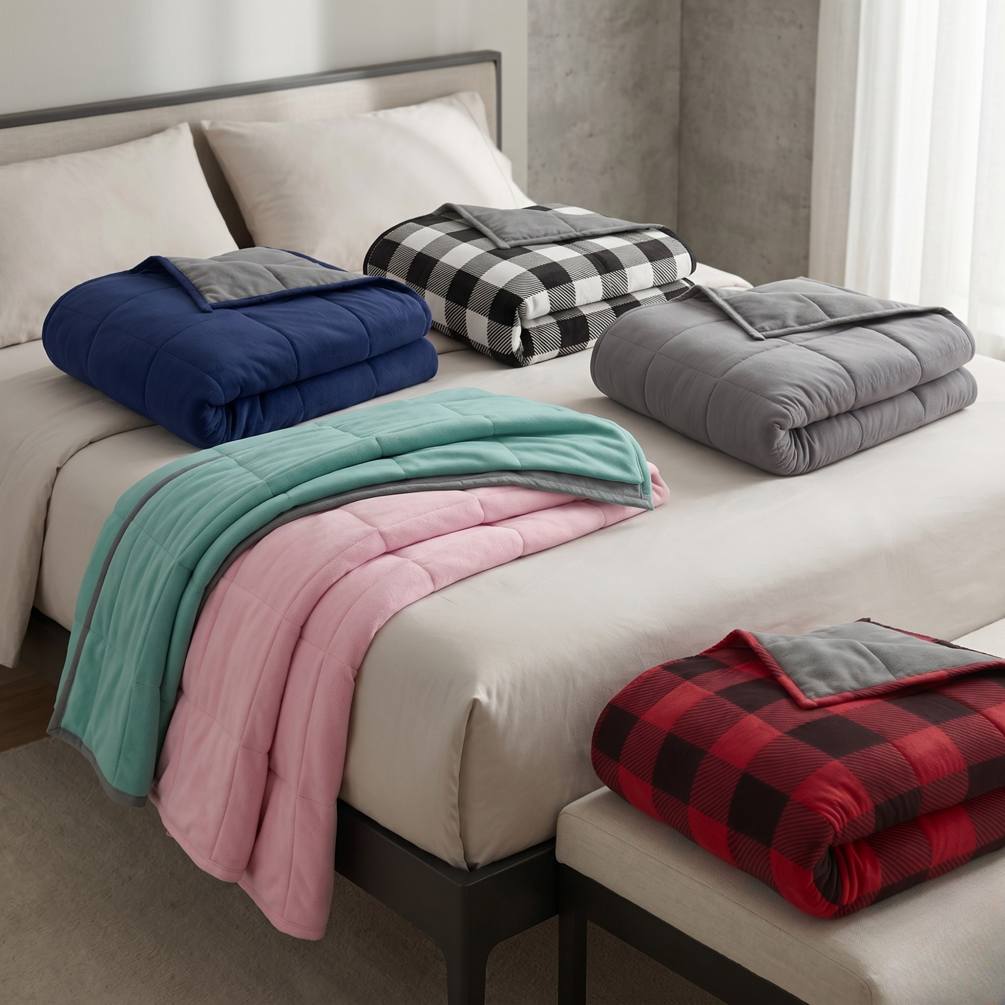CalmCore ™ Dual - Sided Weighted Blanket – Gentle Pressure for Deep Calm Relief (12/15/20 lb)