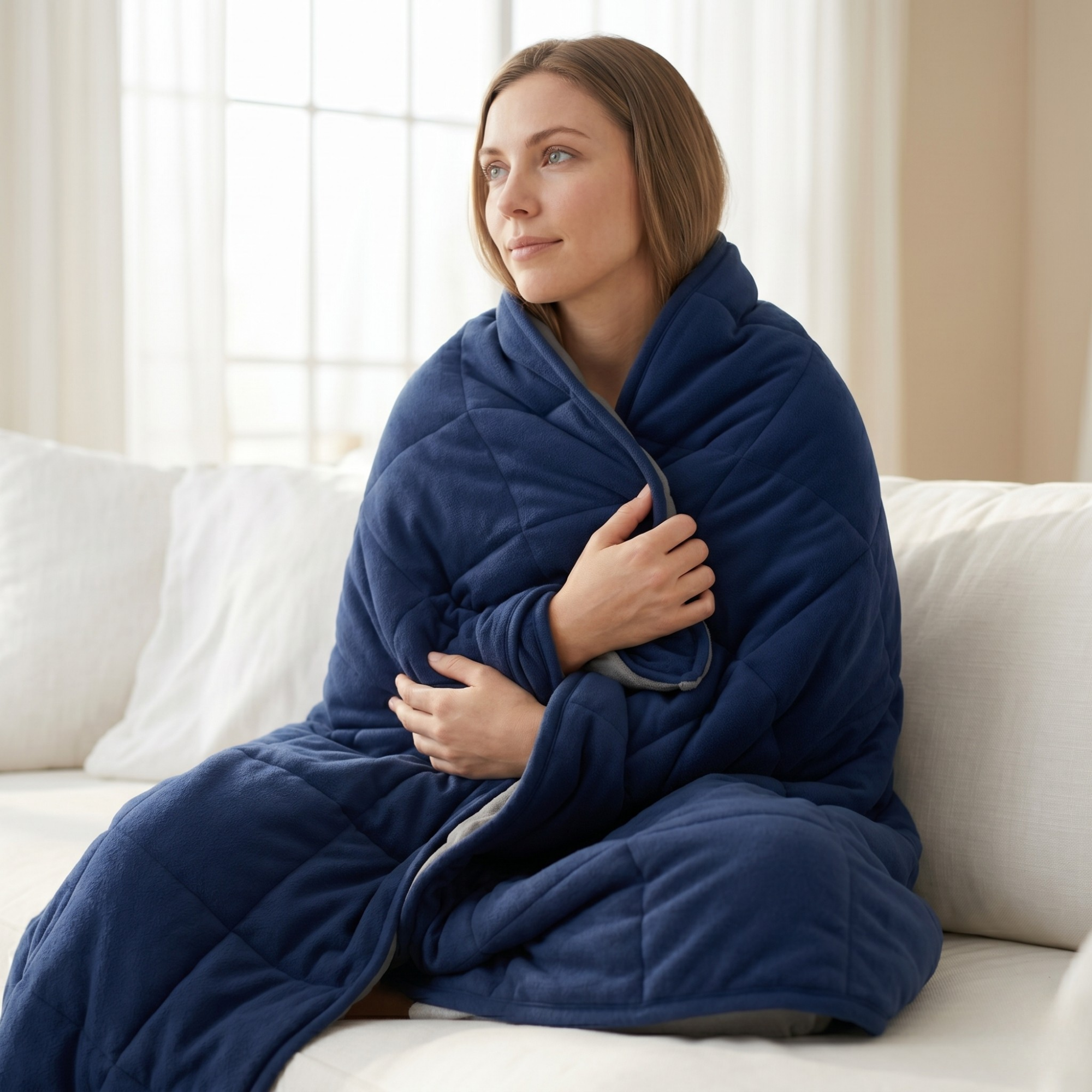CalmCore ™ Dual - Sided Weighted Blanket – Gentle Pressure for Deep Calm Relief (12/15/20 lb)