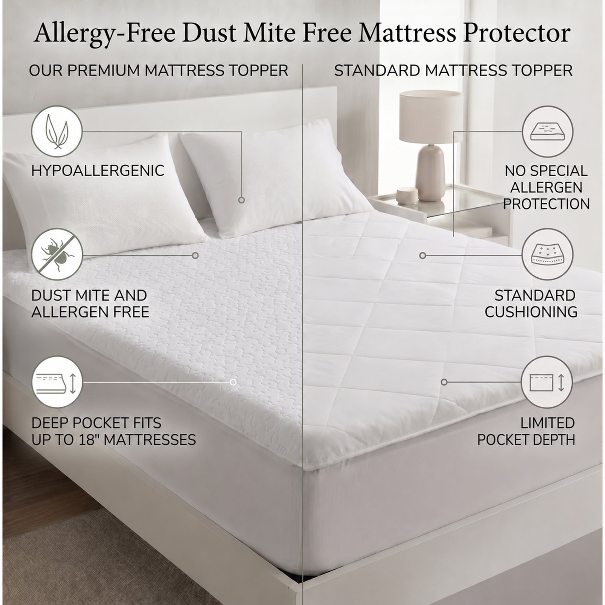 Allergy-Free Dust Mite Free Mattress Protector