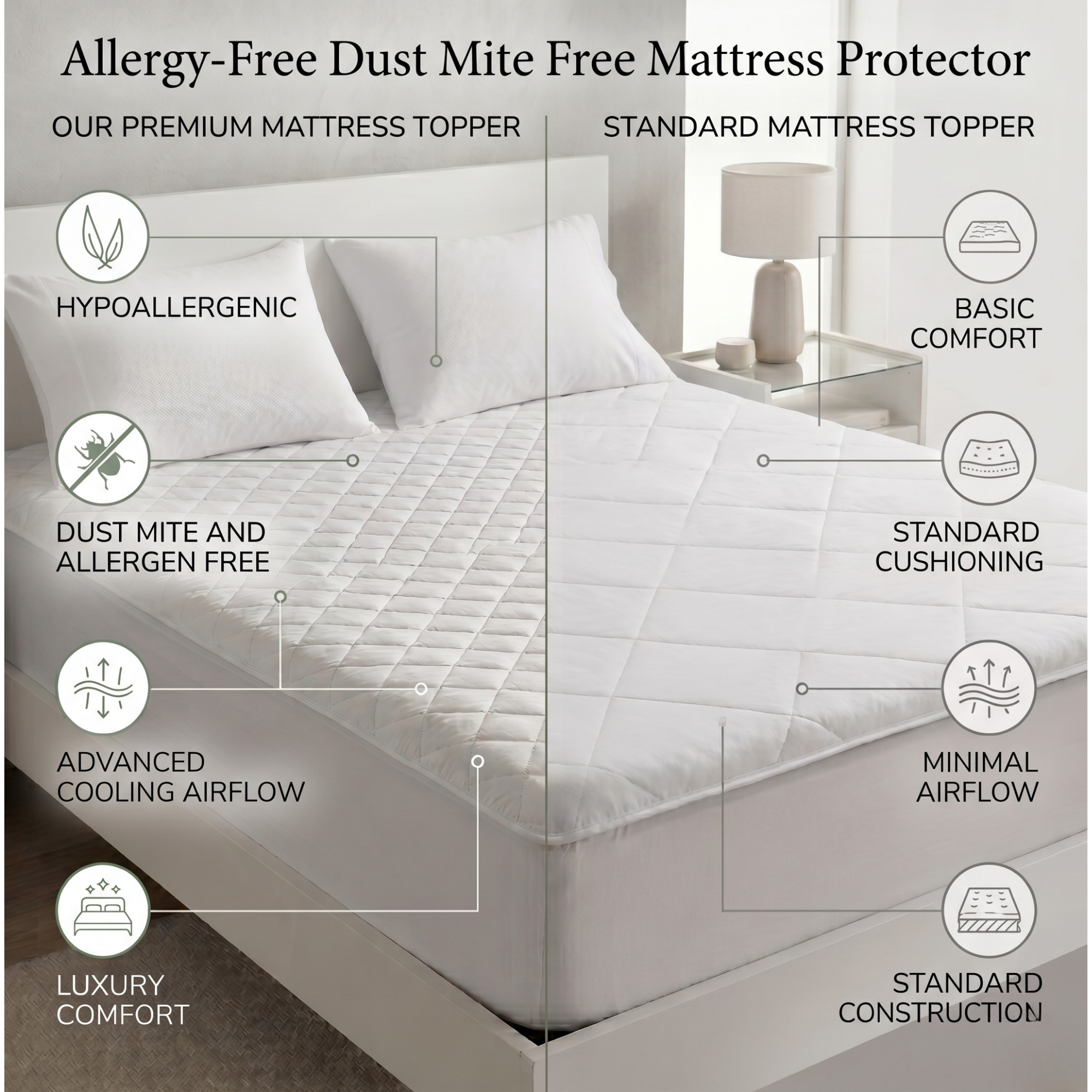Allergy-Free Dust Mite Free Mattress Protector