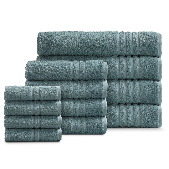 Luxury Cotton 12-Piece Face-Hand-Body Towel Set