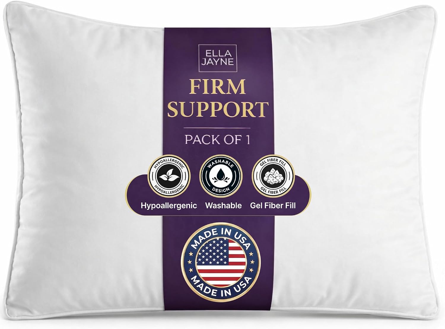Luxury Plush Gusseted Pillow, Side/Back Sleeper, Medium/Firm Density