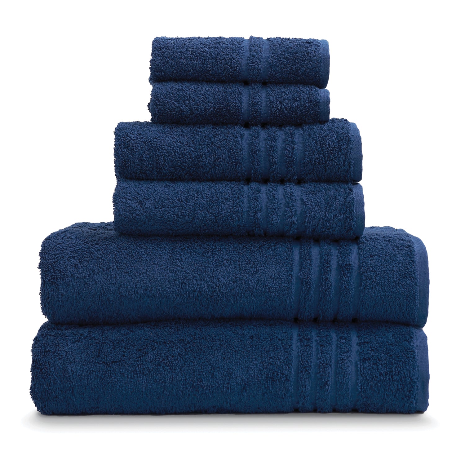 Laural Home 6-Piece Spa Bath Towel Set - Navy