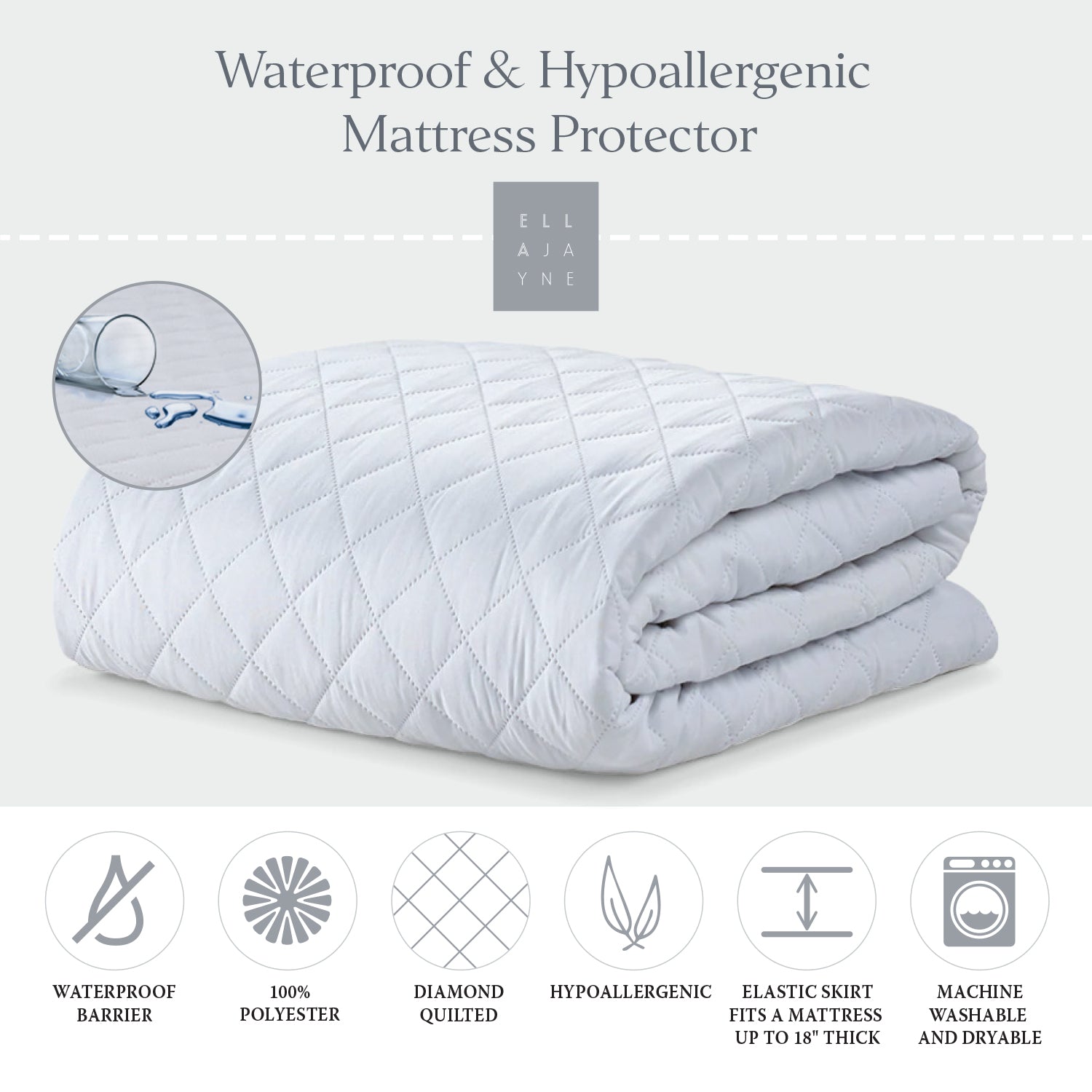 HYGIENX Deluxe Waterproof Sheet Protector 34”x36” 3 Pack 4 Layer
