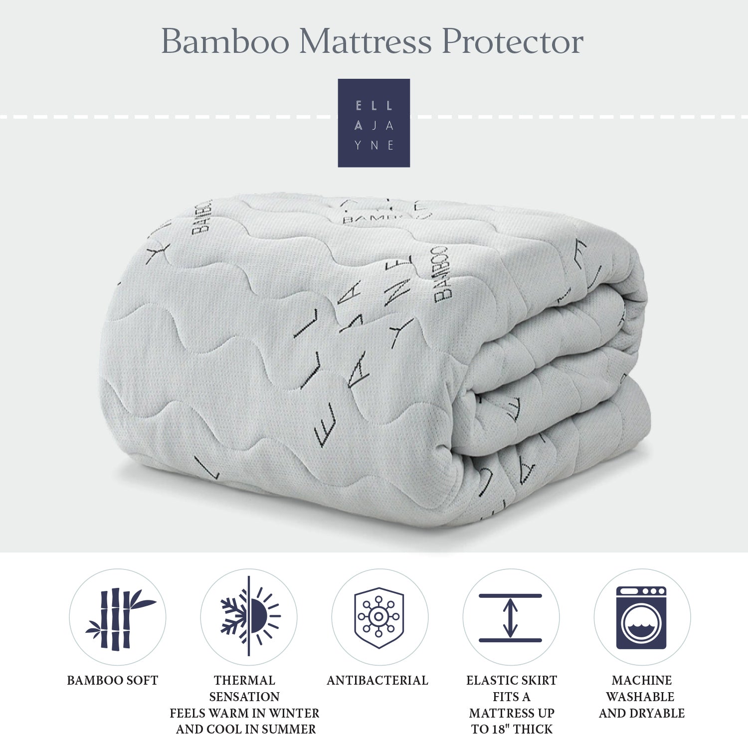 Bamboo Mattress Protector Bundle | Bamboo Mattress Protector & Shredded Memory Foam Pillow, 2pc