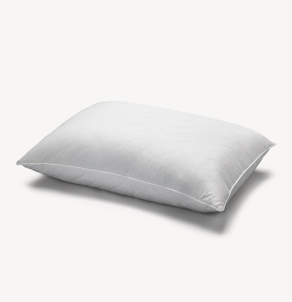 Soft Luxury Plush 100% Cotton Quilted Chevron Down Alternative Stomach Sleeper Pillow