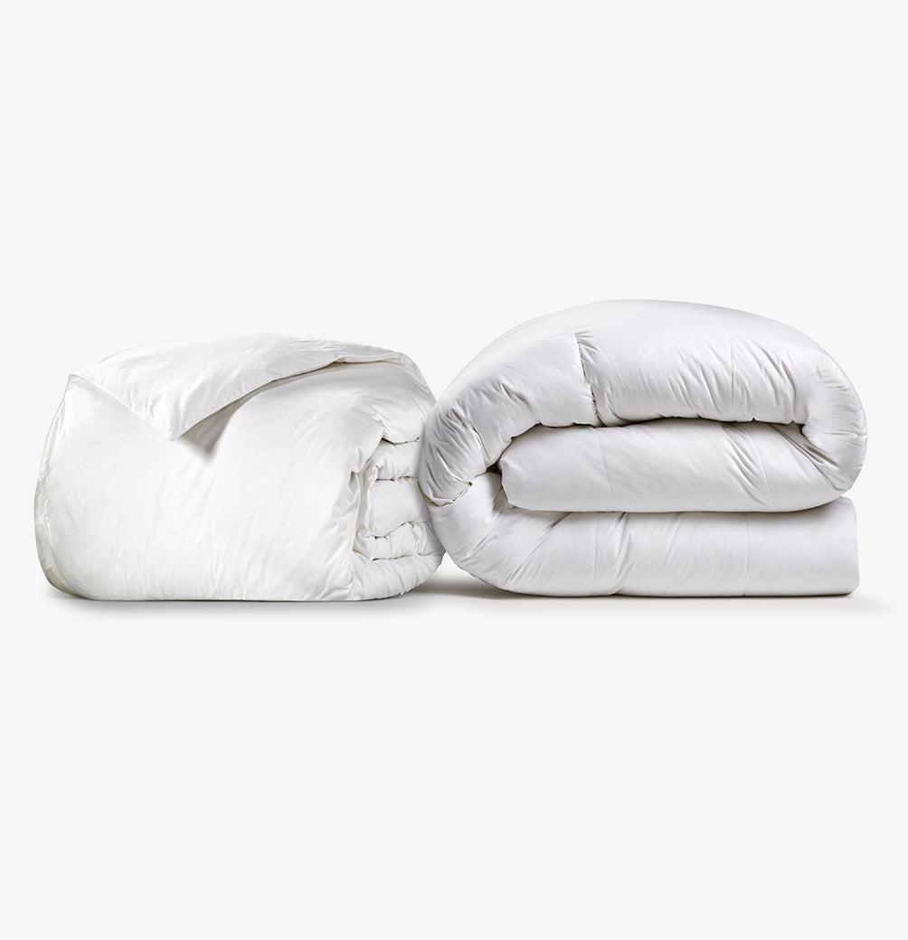 Utility Bundle | 100% RDS Comforter and 2” Loft White Goose Down Feather Bed