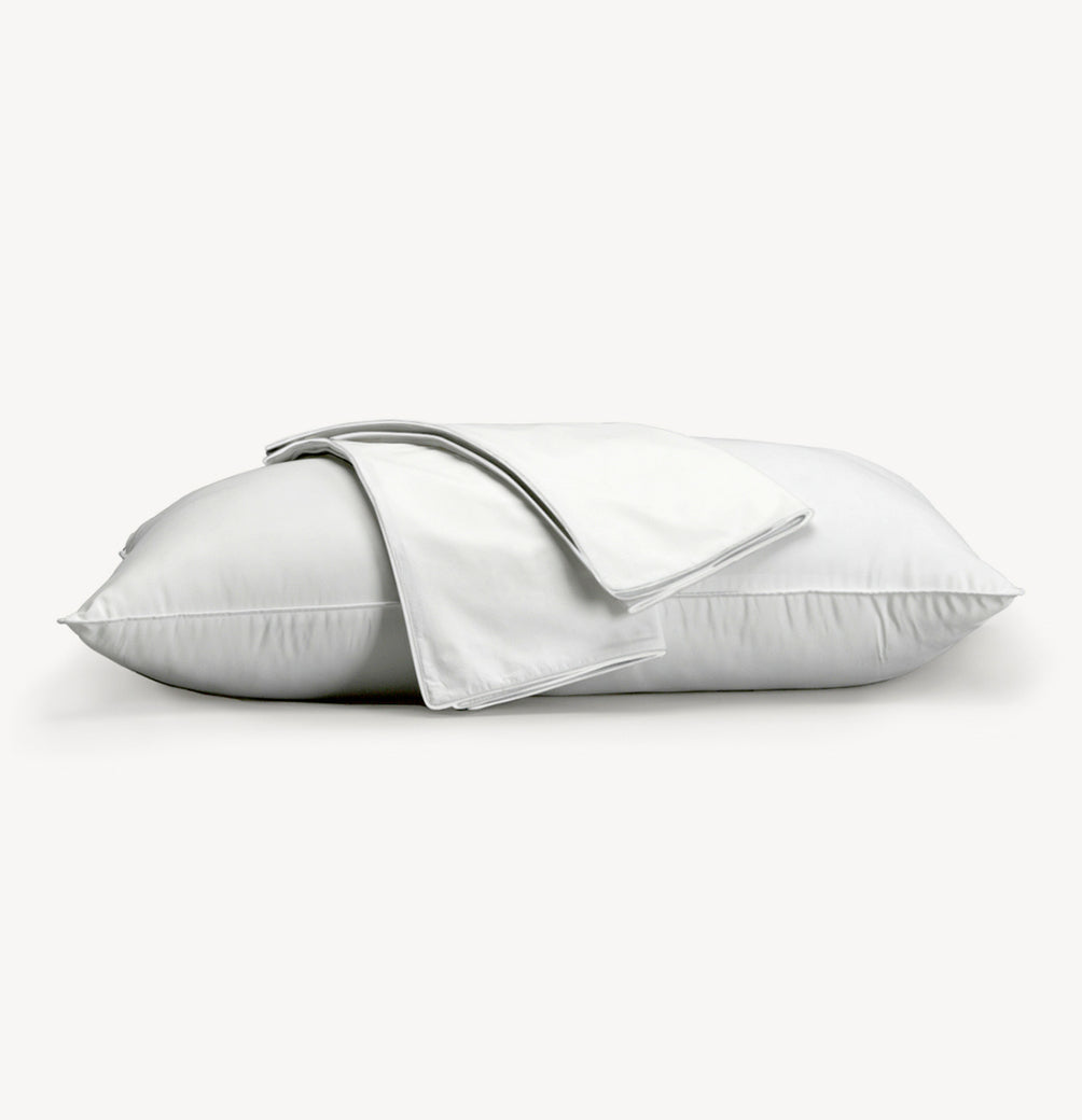 100% Cotton Percale Pillow Protector With Hidden Zipper (Set of 2)